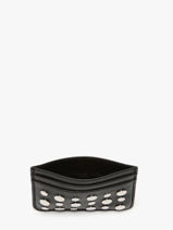 Leather Domino Card Holder Leather And Studs Sonia rykiel Black domino AC52LE14-vue-porte