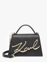 Shoulder Bag K Signature Leather Karl lagerfeld Black k signature A1W30038