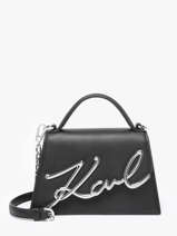 Shoulder Bag K Signature Leather Karl lagerfeld Black k signature A1W30038