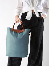 Longchamp Le pliage original Sacs port� main Bleu-vue-porte