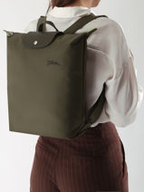 Longchamp Le pliage green Backpack Green-vue-porte