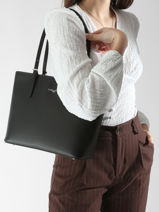 Shoulder Bag Smooth Leather Lancaster Black smooth 7-vue-porte