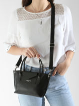 Shoulder Bag Maya Leather Lancaster Black maya 88-vue-porte