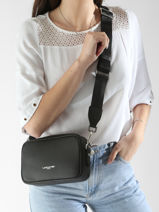 Sac Bandoulire Milano Ana Cuir Lancaster Noir milano ana 60-vue-porte