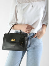 Handbag Donna Grace Leather Lancaster Black donna grace 70-vue-porte