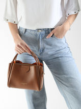 Handbag Ida Double Leather Lancaster Brown ida double 83-vue-porte
