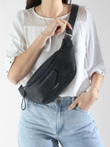 Sac Banane Lancaster Bleu maya 85-vue-porte