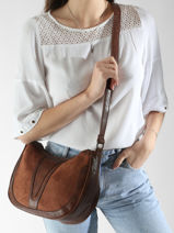 Sac Bandouli�re Winter Velvet Miniprix Marron wt velvet 3663-vue-porte