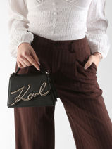 Shoulder Bag K Signature Leather Karl lagerfeld Black k signature A1W30038-vue-porte