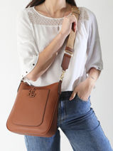 Sac Bandouli�re Cameryn Cuir Lauren ralph lauren Marron cameryn 31970152-vue-porte
