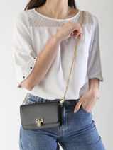 Leather Tanner Heart Padlock Evening Bag Lauren ralph lauren Black tanner 32962115-vue-porte