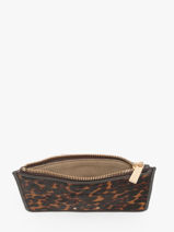 Leather Othilia Leopard Coin Purse Vanessa bruno Brown othilia 11V42156-vue-porte