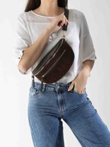 Sac Banane Milano Marron velvet caviar VC24111-vue-porte