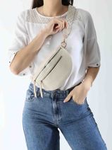 Sac Banane Miniprix Beige sangle 1-vue-porte