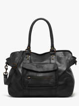 Sac Port� �paule A4 Cow Cuir Basilic pepper Noir cow BCOW78