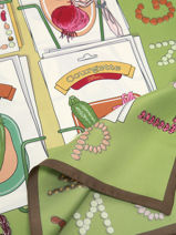 Longchamp Soie gots Scarves Green-vue-porte