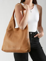 Shoulder Bag Cow Leather Basilic pepper Brown cow BCOW2L-vue-porte