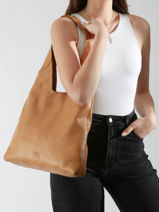 Sac Port� �paule Cow Cuir Basilic pepper Marron cow BCOW2M-vue-porte