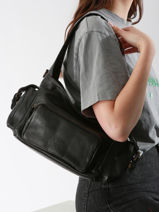 Shoulder Bag Cargo Leather Basilic pepper Black cargo BCAR05-vue-porte
