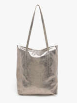 Sac Port� �paule A4 Nine Cuir Milano Argent nine NI24111