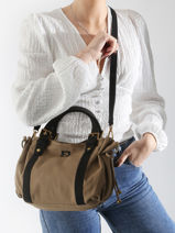 Shoulder Bag Canvas Cotton Gerard darel Green canvas DBS67450-vue-porte