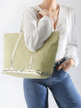 Le Cabas L Zipp Paillettes Vanessa bruno Vert cabas 1V40409-vue-porte