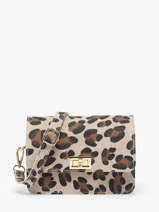 Shoulder Bag Velvet Leopardo Leather Milano Beige velvet leopardo VL24115
