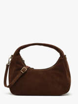 Handbag Velvet Leather Milano Brown velvet VE24114