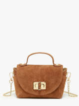 Sac Bandouli�re Velvet Cuir Milano Marron velvet VE24117