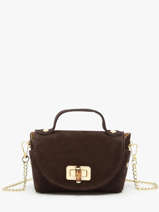 Sac Bandouli�re Velvet Cuir Milano Marron velvet VE24117