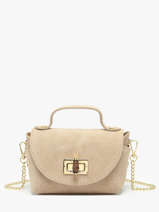 Crossbody Bag Velvet Leather Milano Beige velvet VE24117