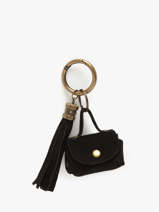 Porte-clefs Cuir Milano Noir velvet VE24112