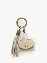 Porte-clefs Cuir Milano Beige velvet VE24112