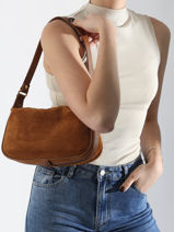 Ccrossbody Shoulder Bag Velvet Caviar Leather Milano Brown velvet caviar VC24113-vue-porte