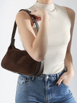 Ccrossbody Shoulder Bag Velvet Caviar Leather Milano Brown velvet caviar VC24113-vue-porte