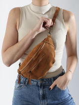 Belt Bag Milano Brown velvet VE24119-vue-porte