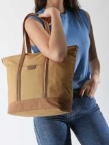 A4 Size Shoulder Bag Kaya Canvas Hexagona Beige kaya 5920056-vue-porte