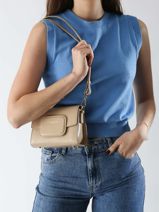 Sac Bandouli�re Paris Pad Cuir Lancaster Beige paris pad 59-vue-porte