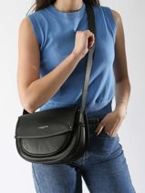 Shoulder Bag Soft Selma Leather Lancaster Black soft selma 2-vue-porte