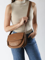 Shoulder Bag Soft Selma Leather Lancaster Brown soft selma 2-vue-porte