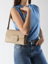 Sac Bandoulire Paris Pad Cuir Lancaster Beige paris pad 54-vue-porte