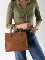 Sac Port Main Event Cuir Nathan baume Marron event 8-vue-porte