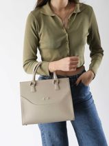 Satchel Event Leather Nathan baume Beige event 8-vue-porte
