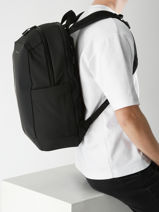 Oslo - 2 Compartment Backpack With 15" Laptop Sleeve Kapten and son Black backpack OSLO-vue-porte