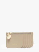 Porte-monnaie Alix Cuir Nat et nin Beige vintage ALIX