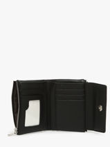 Coin Purse With Card Holder Grained Miniprix Black grained F5019-vue-porte