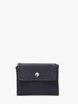 Coin Purse With Card Holder Grained Flora & co Blue grained F5019