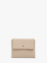 Coin Purse With Card Holder Grained Miniprix Beige grained F5019