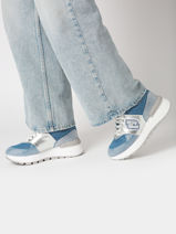 Sneakers Amazing 33 En Cuir Liu jo Bleu women BA5051PX-vue-porte