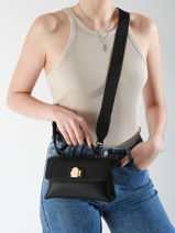 Sac Bandoulire Saffiano David jones Noir saffiano CM7211H-vue-porte